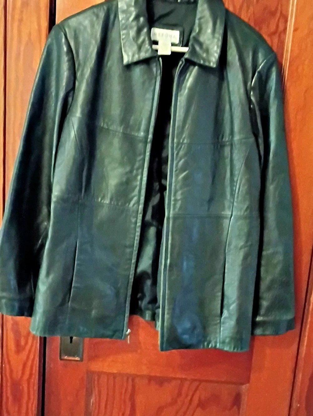 Merona Women's Leather Jacket in Black Size Large